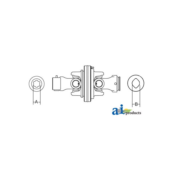80 C.V. Assembly with 1.375 6 Spline & OvGA Yokes 12 x6 x6